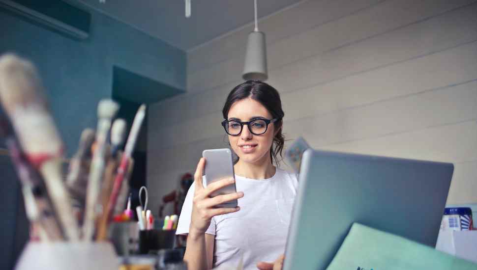 woman on phone