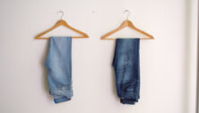 Two Pairs of hanging jeans
