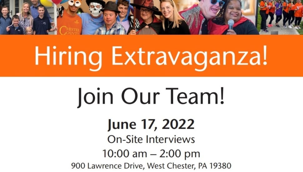 Hiring event poster for Arc of Chester County