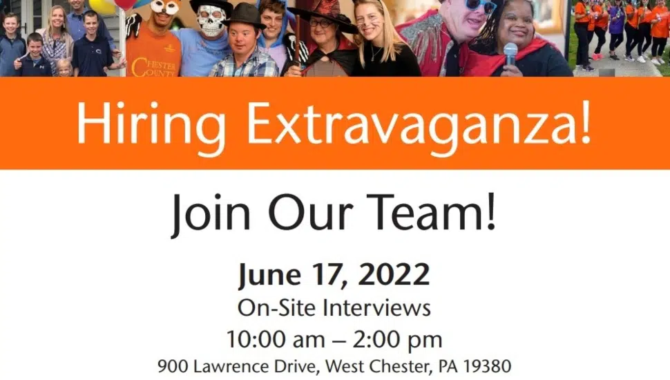 Hiring event poster for Arc of Chester County