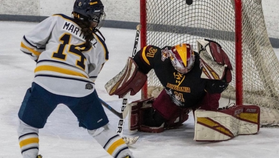 Jasmine Martinez scores the game-winning goal against Alvernia.