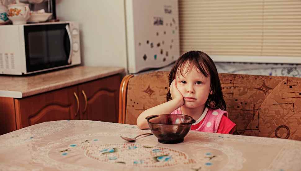 girl at a table