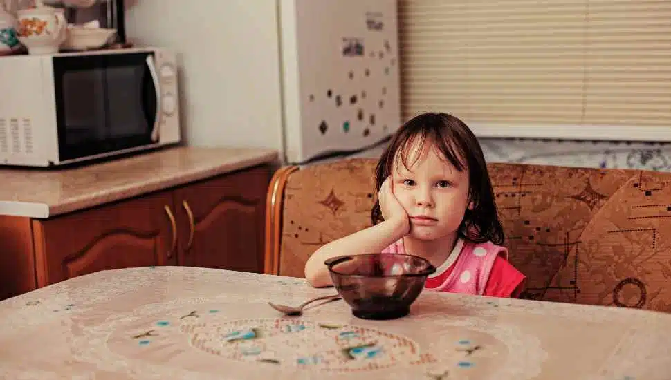 girl at a table
