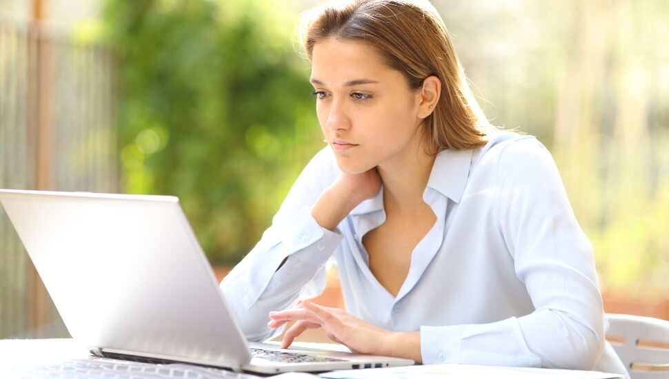 Young Woman Checking her inbox
