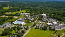 An aerial view of the Neumann University campus.