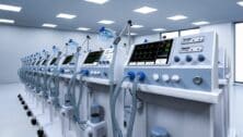 medical equipment lined up next to each other