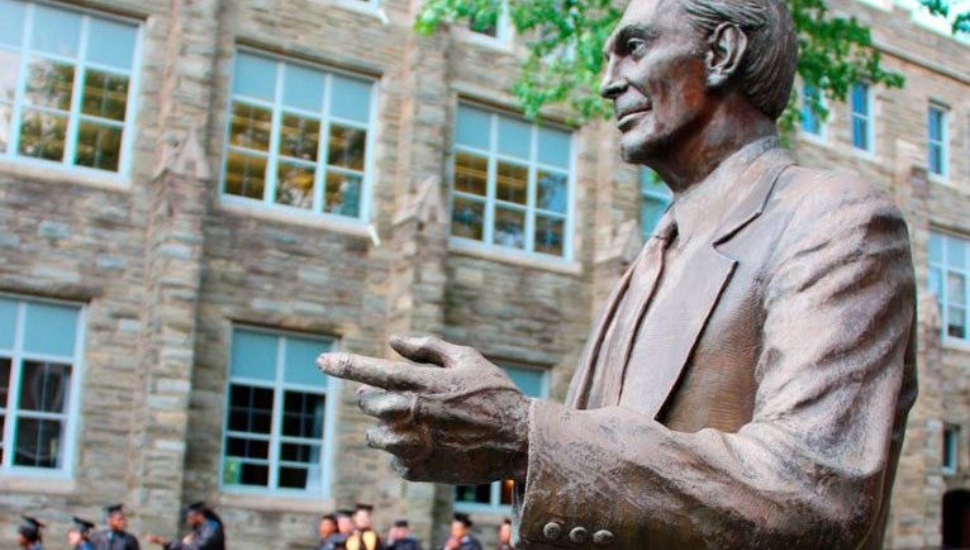 Statue of P.I.T. founder Walter Garrison on the P.I.T. campus in Media.