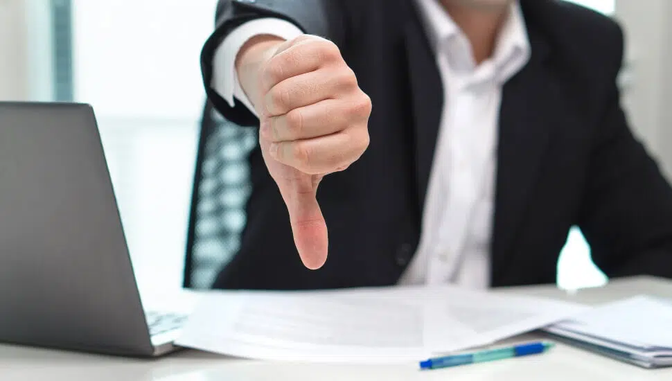 Thumbs down on a job offer