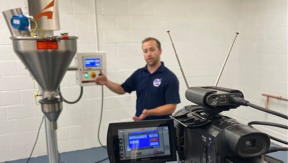 demonstrating packaging machinery