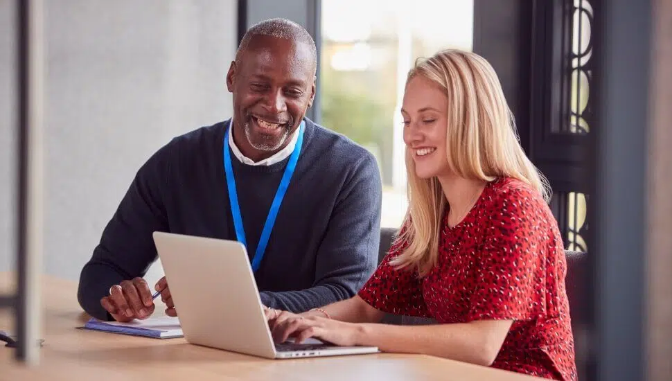 A manager Mentoring a new employee