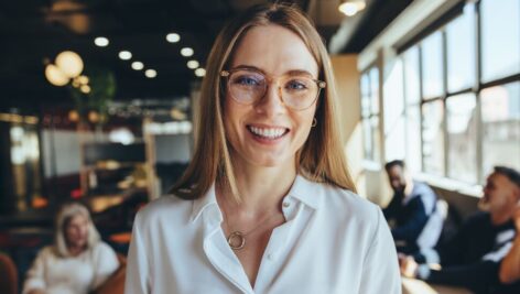 A confident woman in the office