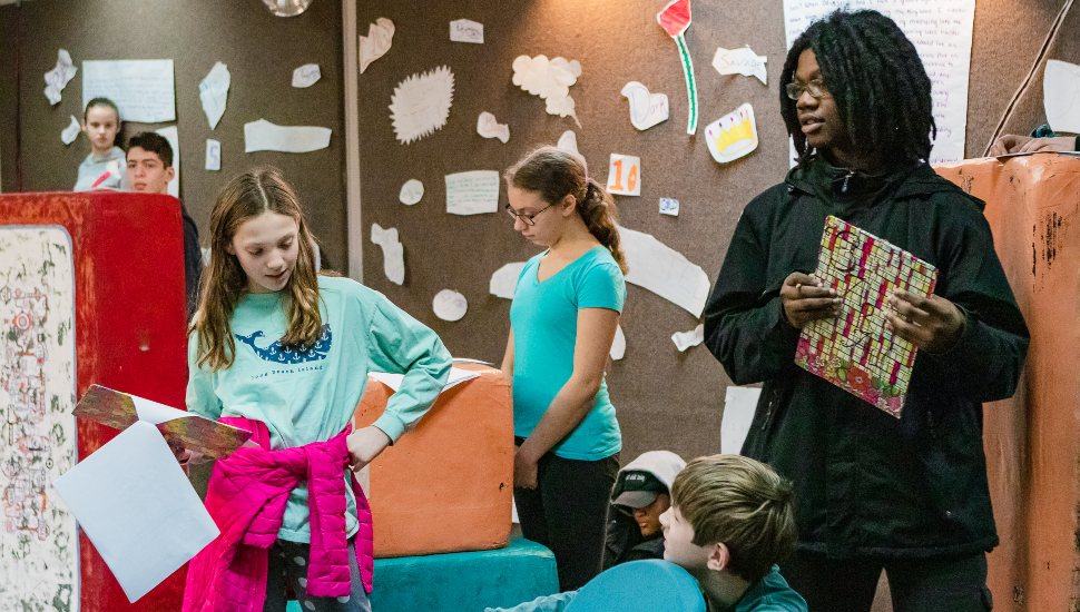 kids in art education program at People's Light