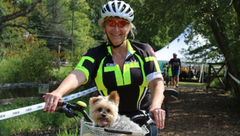 cyclist Bike the Brandywine with dog in basket