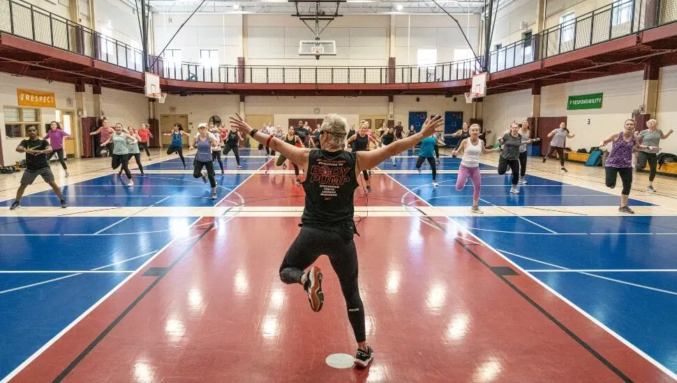 image of exercise class in gymnasium at ymca