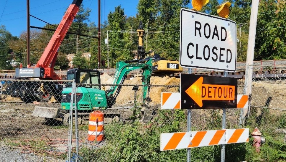 Coatesville train station construction