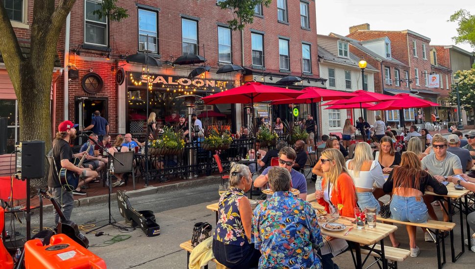 people eating outside in West Chester