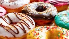 closeup of glazed donuts
