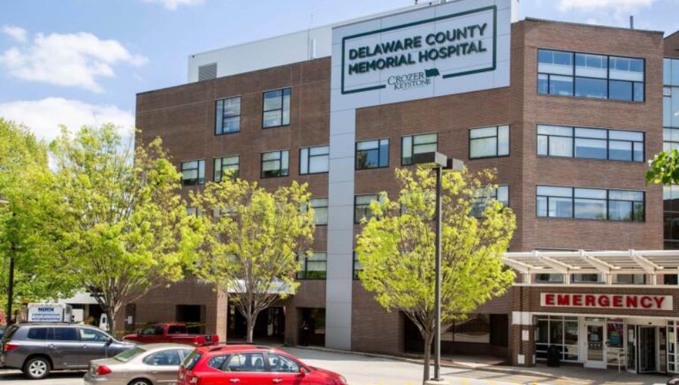 The entrance to Delaware County Memorial Hospital
