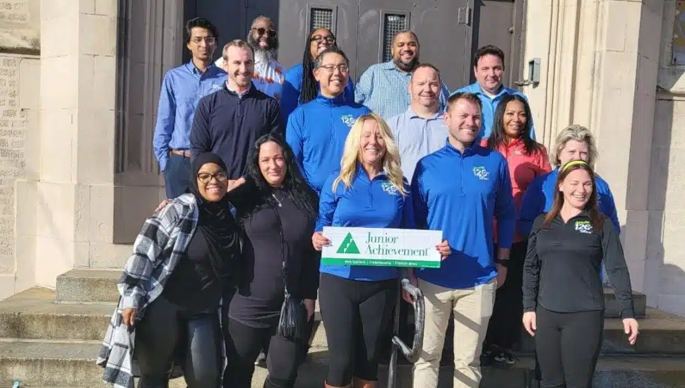Participants of the financial literacy conversation at Avery D. Harrington Elementary School.