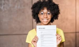 Black woman with her resume