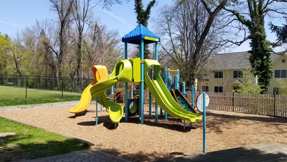 The newer playground at Oak Knoll School of the Holy Child in Summit, New Jersey