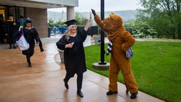 college mascot student graduation