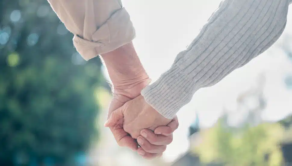 couple holding hands