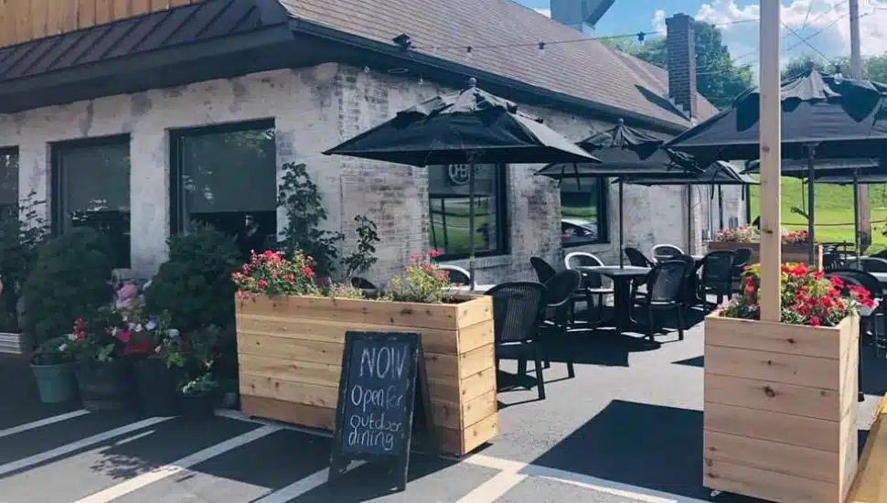 The Little Chef outdoor dining.