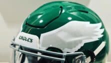 Kelly green Eagles helmet