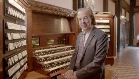 Peter Richard Conte, Longwood Gardens Principal Organist, with the Longwood Organ.