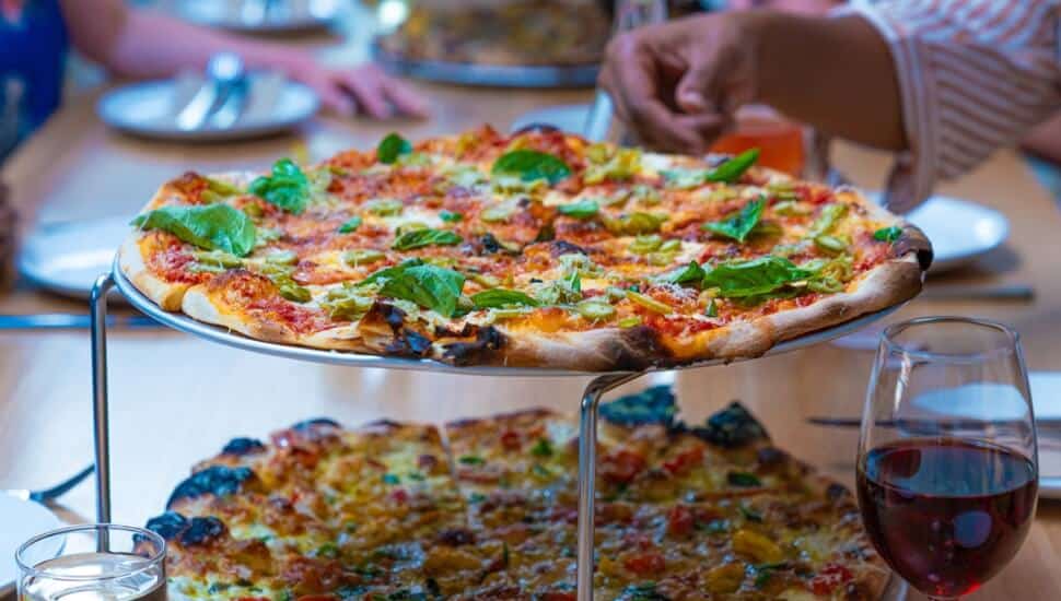 a pizza at Pizzeria Beddia