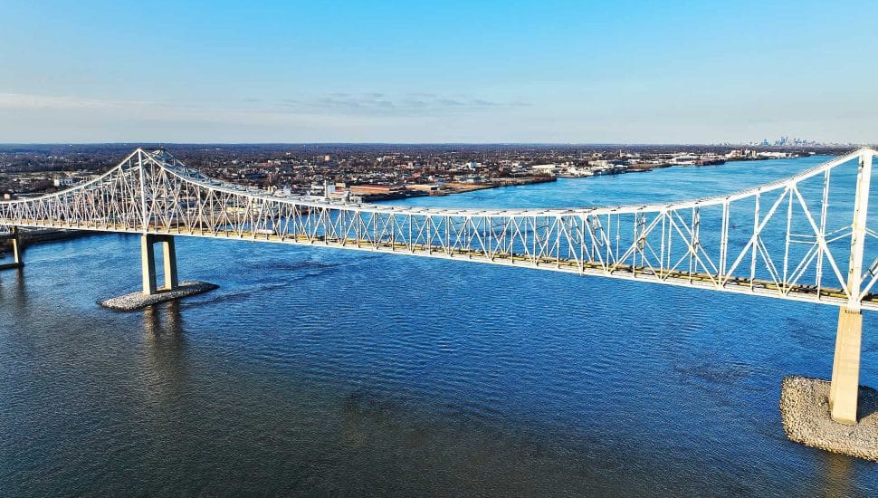 The Commodore Barry bridge over the Delaware River connecting Chester and Bridgeport, New Jersey