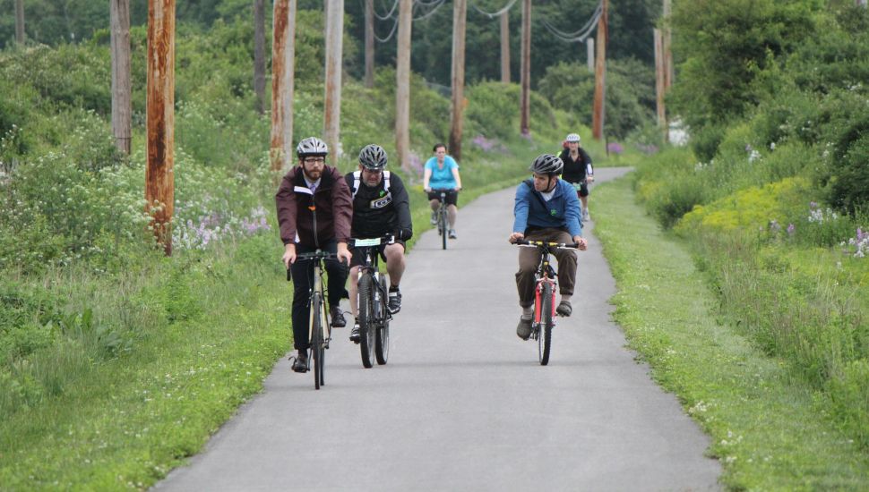 people biking