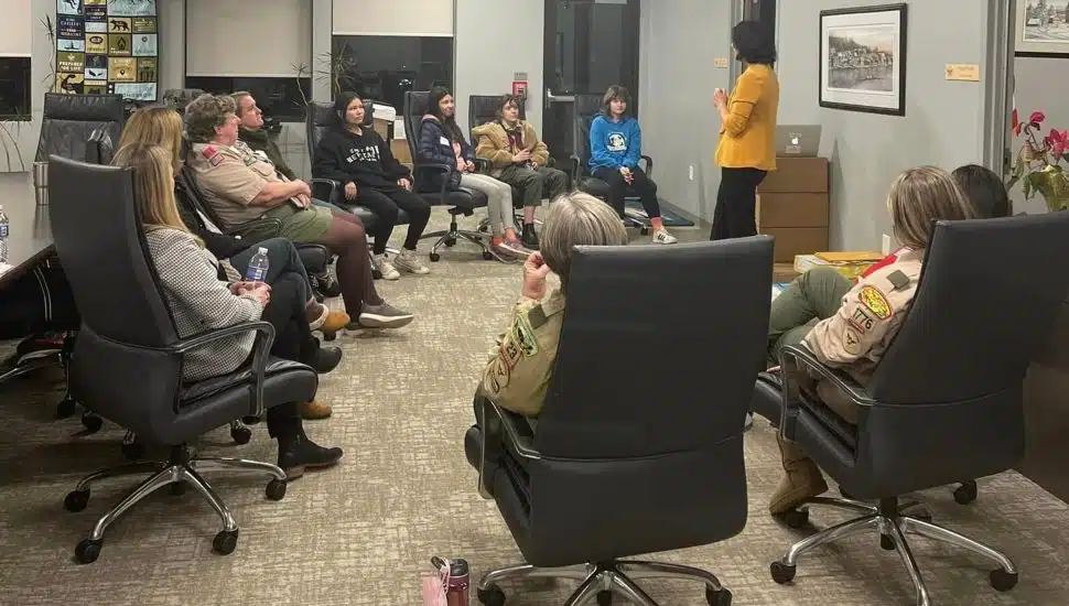 girls in scouting discussion