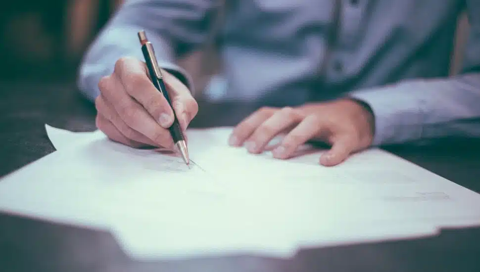 person signing documents