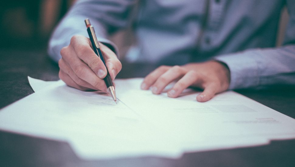 person signing documents