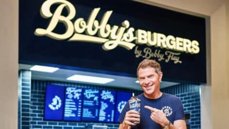 Bobby Flay at Bobby's Burgers.