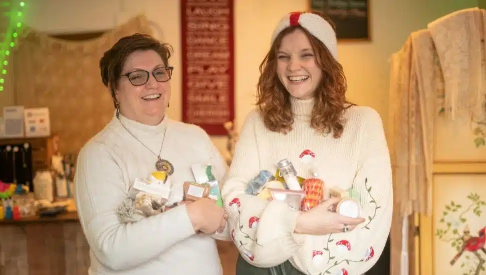 Sherry Allen, left, and Lindsey McGraw of Rainbow Soap Company.
