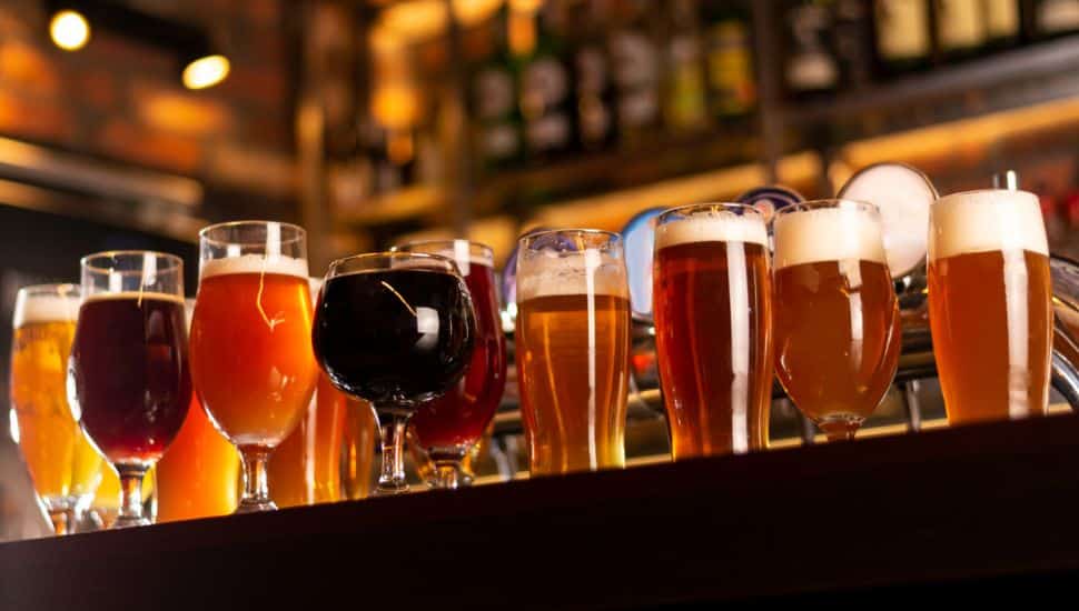 beer on bar table