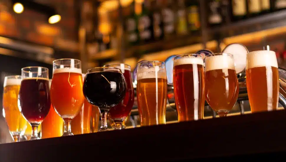 beer on bar table