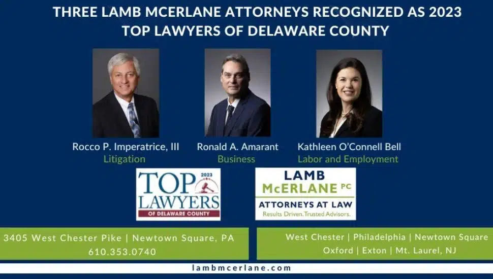 Three Lamb McErlane Partners Recognized as ‘Top Lawyers 2023’