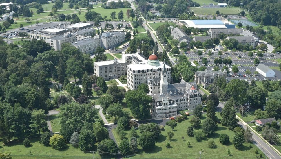An aerial view of Neumann University