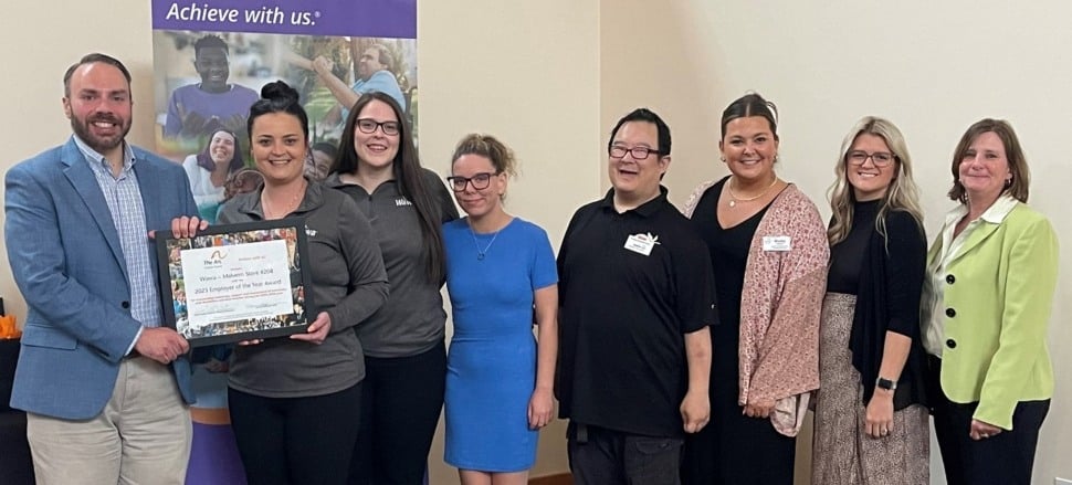 Wawa Store No. 208 in Malvern was named the 2023 Employer of the Year by Arc of Chester County. Shown are Wawa staff and Arc officials.