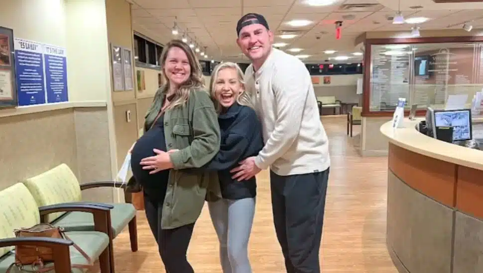 Madeleine Low with husband and Allie Hurst