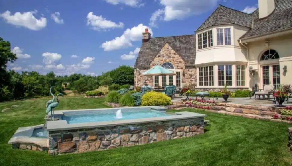 Backyard of the Villanova home.