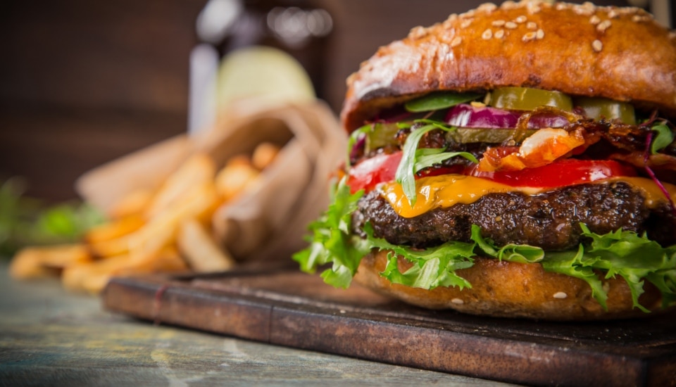 Close-up of a tasty burger