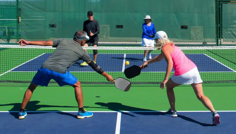 people playing pickleball