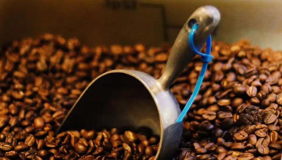 Pour Richard's coffee beans