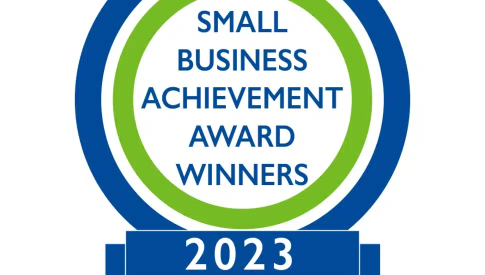 The logo for the SCORE Small Business Achievement Award Winners for 2023