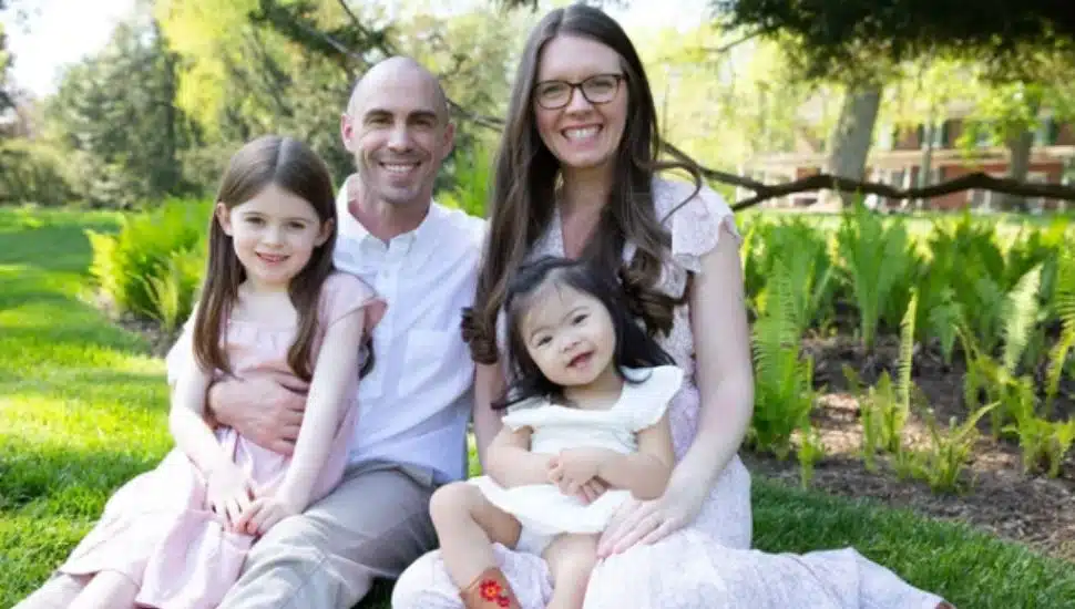 Bill and Laura Reynolds with Adelynn, left, and Safina.